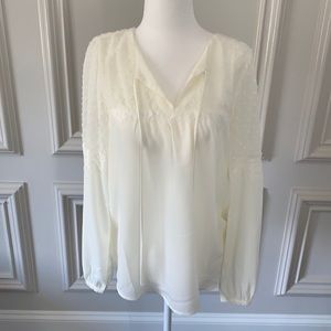 Gibson Off White Long Sleeve Blouse Sz XS